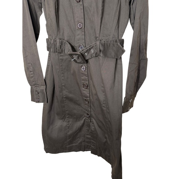The Limited Womens Dark Brown Button Front Belted Shirt Dress Size 8 - Picture 3 of 6